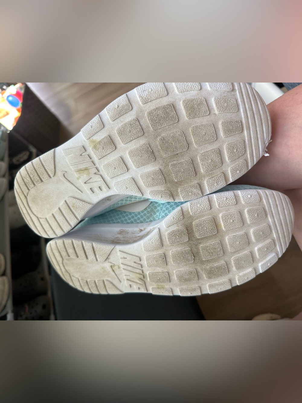 Nike Mint Green Mesh Sneakers with White Swoosh - Picture 6 of 7